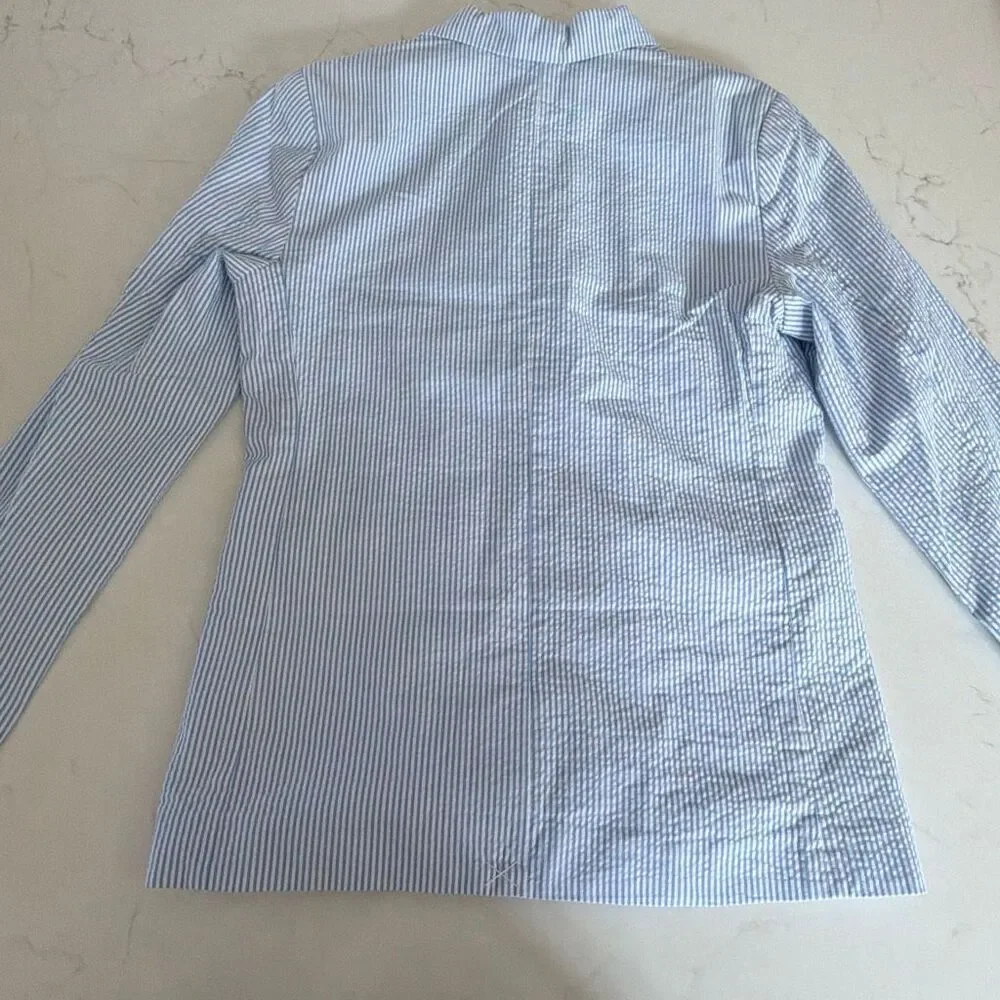 Janie and Jack The Seersucker Blazer Light Blue Stripe Size 16